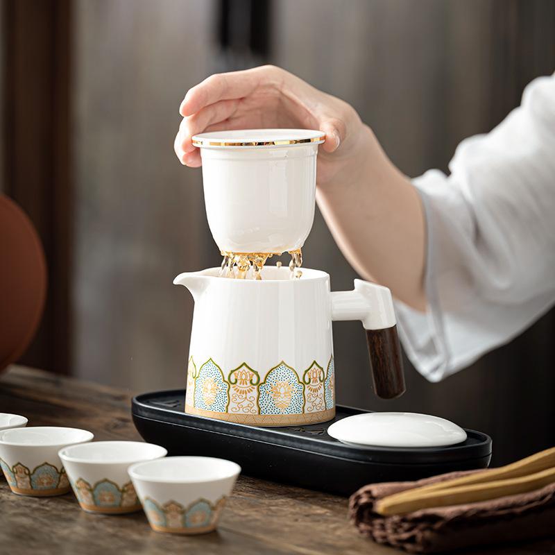 Travel tea set small set portable outdoor kung fu tea set car brewing teapot kuaike cup camping business gifts