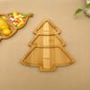 Xmas Tree Shaped Tableware Wooden Christmas Tree Plate with Compartments Dessert Boards  Restaurant