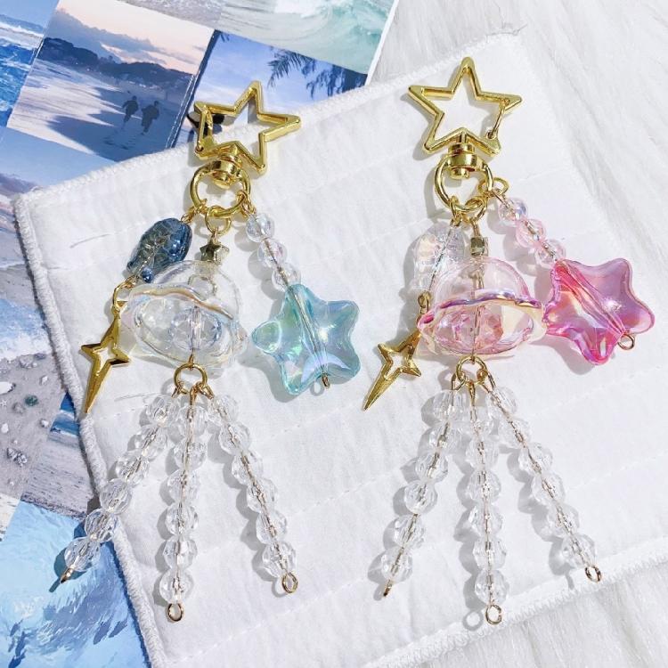 Colorful Jellyfish Fish Star Wind Chimes Keyring Phone Charm Camera Accessories Trendy Backpack Accessory for Women