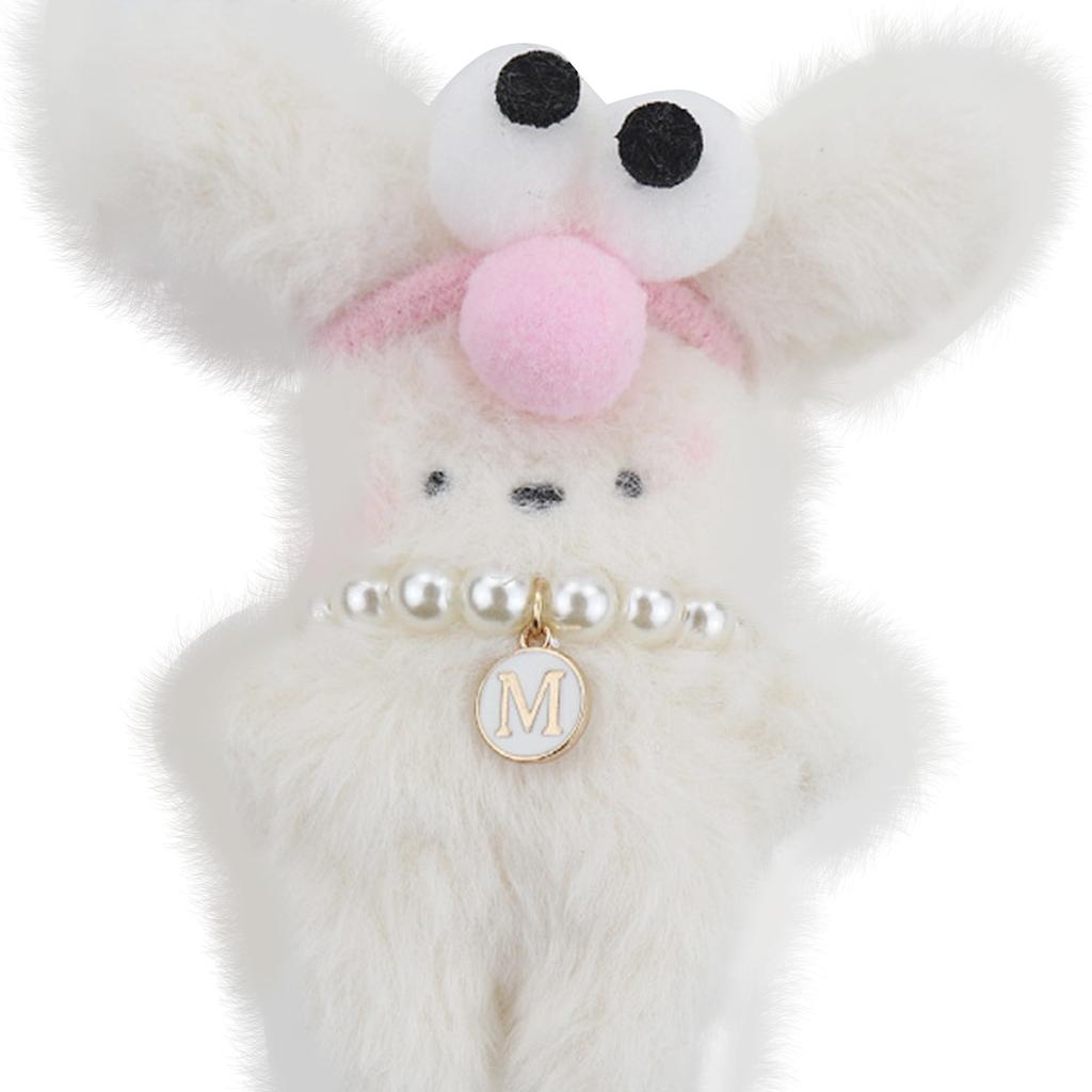 Cute Plush Rabbit Pendant Soft White Rabbit Keychain Stylish Rabbit Pendant Lightweight for Car or Backpack Decorations