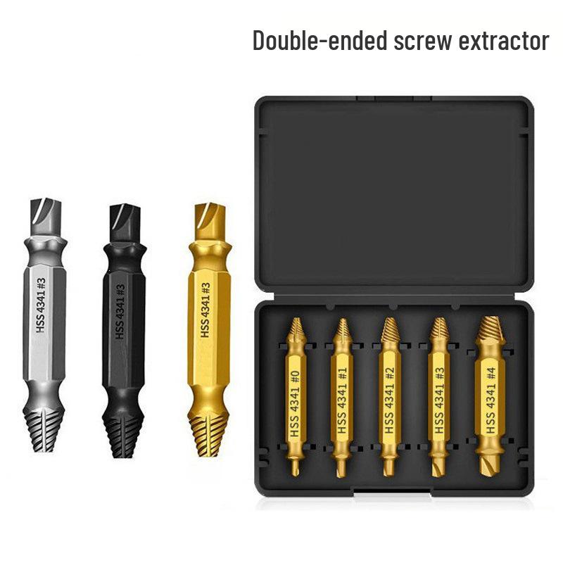 High-Speed Steel Double-Ended Screw and Wire Extractor Set 4341