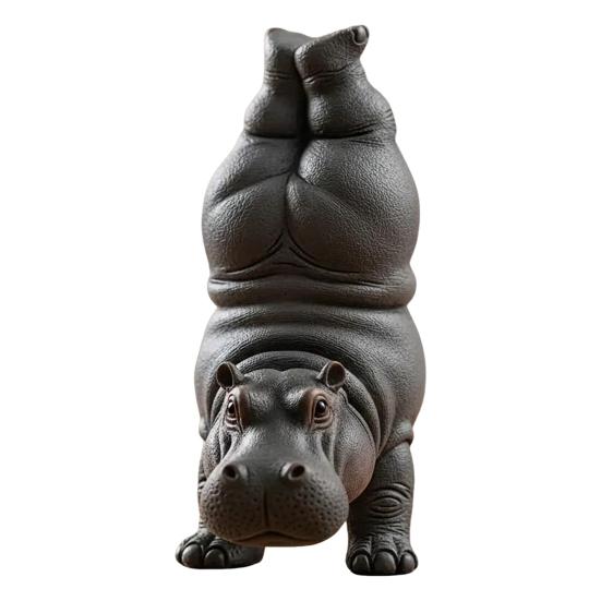 Yoga Master Hippo Figurine Handcrafted Clumsy Yoga Hippopotamus Ornament Zen Meditation Hippo Statue for Home Office Decor Yoga Lovers Gift