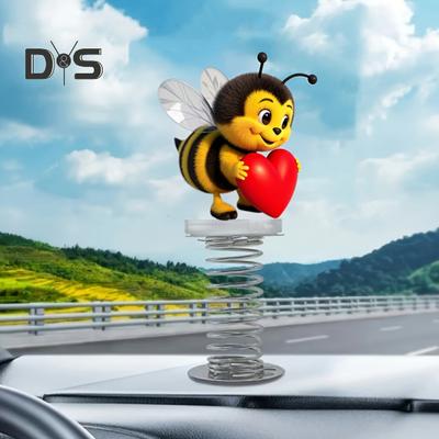 2D Swing Animal Decoration with Spring Acrylic Flat Cartoon Cat Ornament Car Dashboard Decoration Animal for Office Desk Bicycle Handlebar