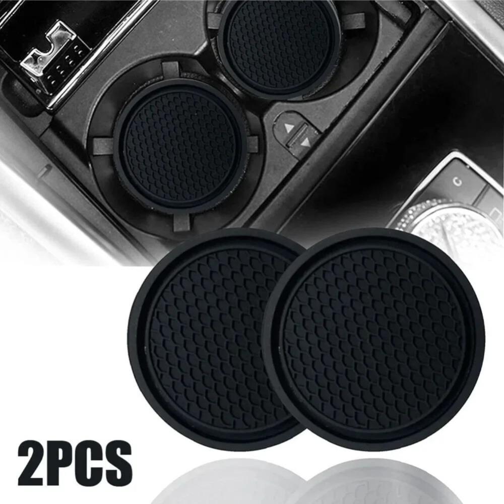2 pcs Creative car coasters car water cup slot storage mat new car interior decoration supplies thick non-slip