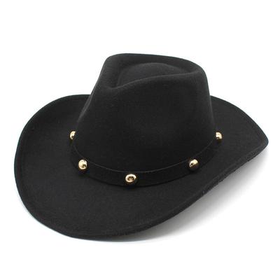Western Cowboy Hat Woolen Men'S And Women'S Jazz Top Hat Men'S And Women'S Ethnic Style Felt Hat