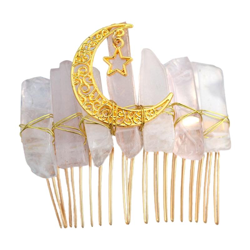 

Quartz Crystal Crown for Head Hoop Handmade Hair Comb Luxury for Head Accessory Gothic Baroque Vintage Headwear for Fest