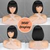 MISSQUEEN Synthetic Chic Bob Wig with Bangs Natural Straight Hair Elegant Perfect For Women’s Fashion Accessories