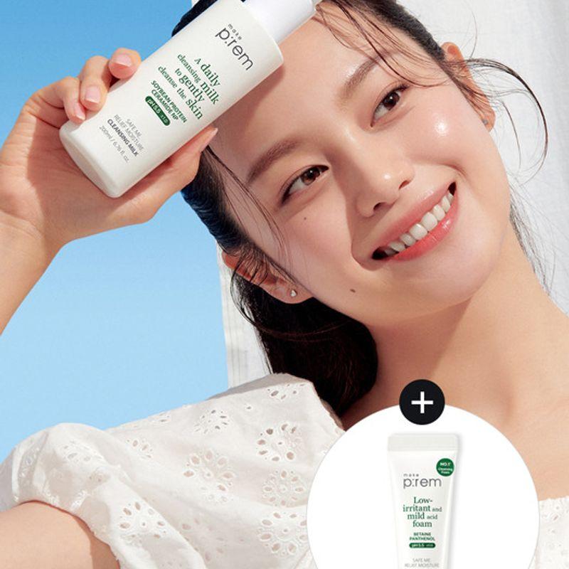 

Makeprem [Free 20ml Foam] Safe Me Relief Moisture Cleansing Milk 200ml 200ml