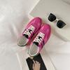 Retro-Trainingsschuhe aus Leder für Damen 2025 neu pink atmungsaktiv bequem Sport- und Freizeitschuhe flache Forrest Gump Board-Schuhe
