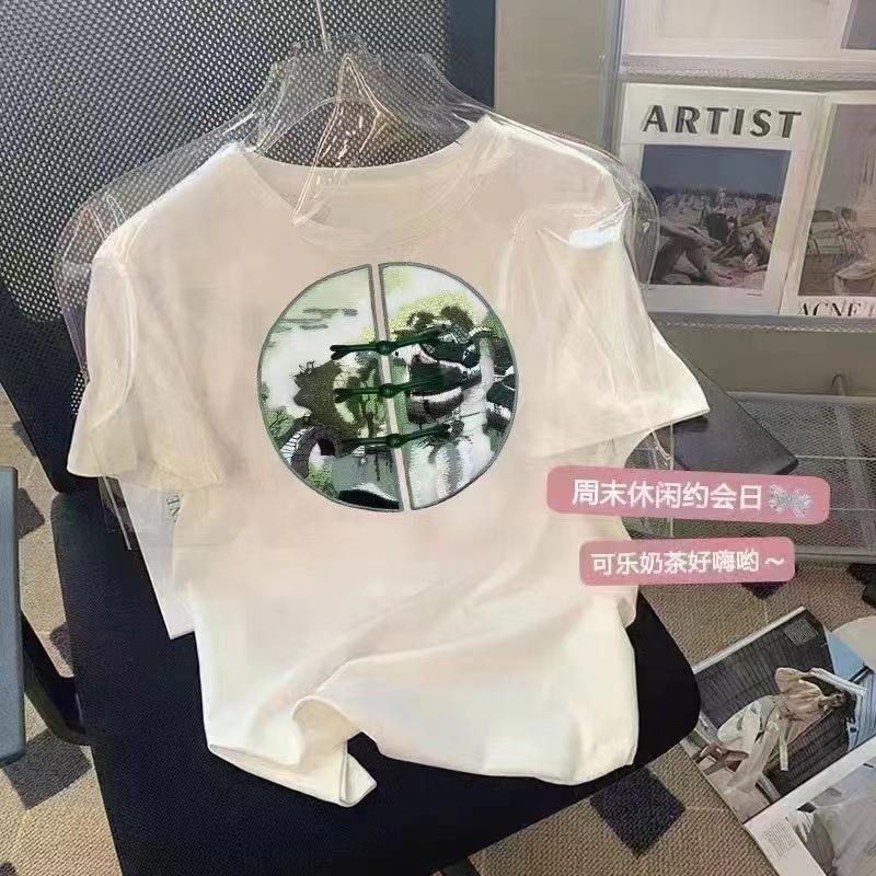 VEZFAA Damenmode Casual Sommer Frühling Kurzarm O-Ausschnitt Blusen & Hemden