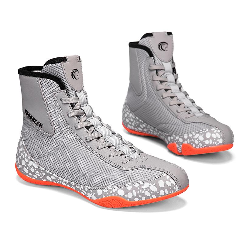 Men's Boxing Shoes High-top Free Sparring Wrestling Shoes Anti-slip Gym Training-specific Sneakers Martial Art Shoes