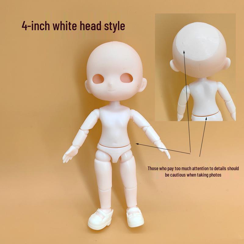 13cm BJD Blank Dress-Up Doll with 9.5cm Live Hands and Face-Up, Includes Princess Accessories