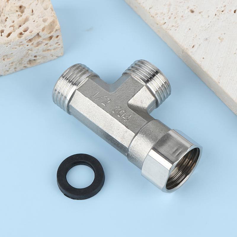 G1/2" T-Valve Toilet Dispenser Diverter Valve Three-Way Water Pipe Splitter Diverter Valve Bath Bidet Sprayer Shower Fitting