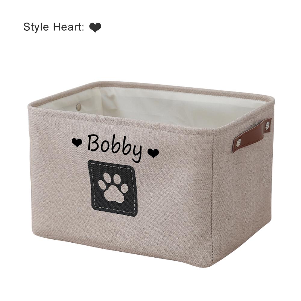 Pet Name DIY Toys Clothes Basket Custom Cat Dog Storage Box Personalised Accessories Organize Bin