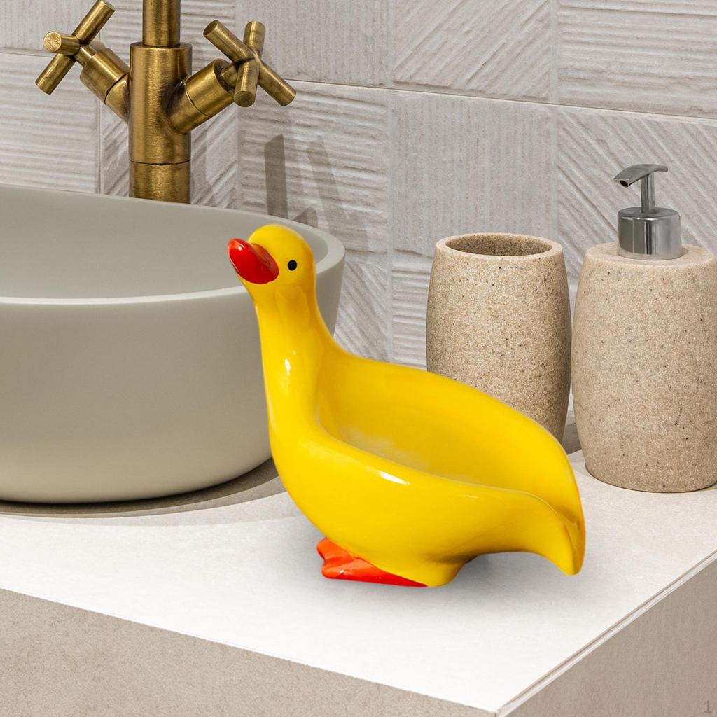 Ceramic Soap Dish Bathroom Dishes Drain Tray Holder for Toilet