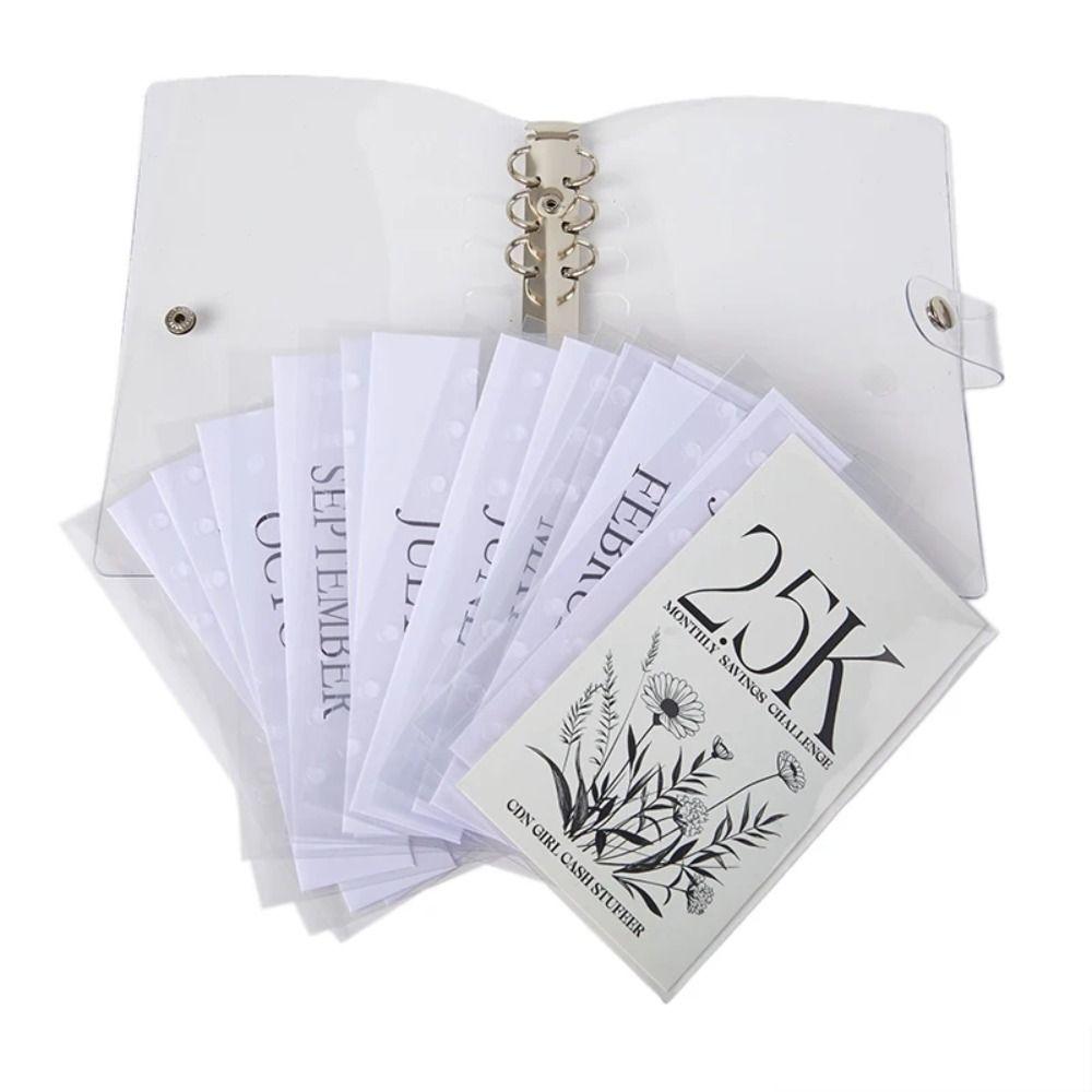 Creative Savings Challenge Binder Loose-leaf Cash Savings Binder PVC Envelope  Cash And Savings