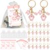 20Pcs Baby Month Celebration Souvenirs Party Decorations for Infant Welcoming Event Foot Pendant Keychains with Bags