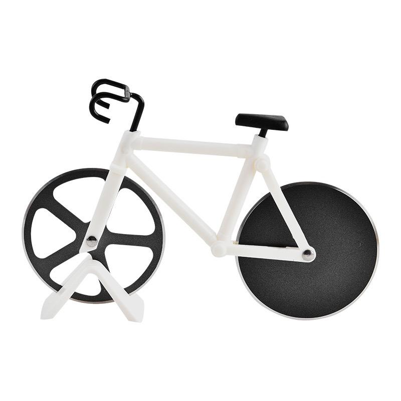 Bicycle Pizza Cutter Sharp Stainless Steel Non-stick Wheels Unique Kitchen Gadget Fun Pizza Slicer with Stand RO RO-PZ004