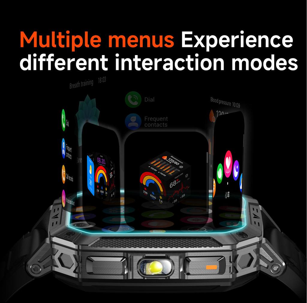 2026 Upgraded Men 1400mAh Battery Capacity GPS Heart Rate Flashlight BT Call 10ATM Waterproof AMOLED HD New Smart Watch Smartwatches