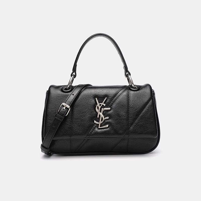 

Элитная сумка через плечо из натуральной кожи - Корейский дизайн, Легкая роскошь, Универсальная сумка для работы и повседневного ношения 24x8x15 cm чёрный