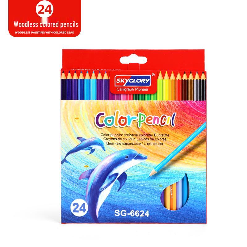 Eco-Friendly Hexagonal Oil-Based Colored Pencils - 48 Color Set for Students