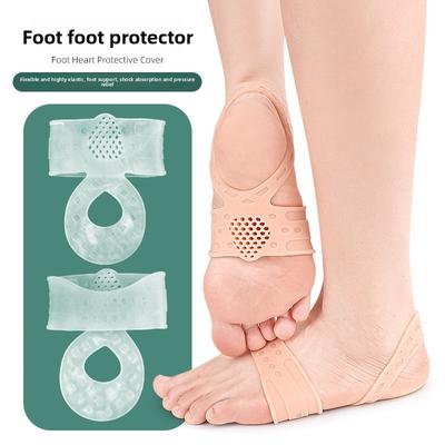 SEBS Foot Guard with Perforated Foot Center Shock Absorption, Soft Anti-abrasion Half-cushion Back Drag Orthopedic Tensile Foot Guard