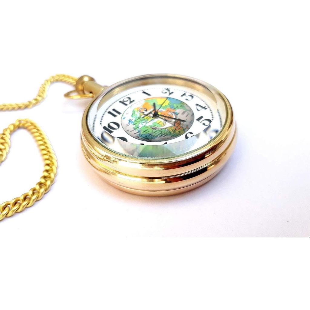 Deals of Antique Handmade Gift Items for Lover, Friends and Relatives Antique Golden Pocket Watch with Wooden Box