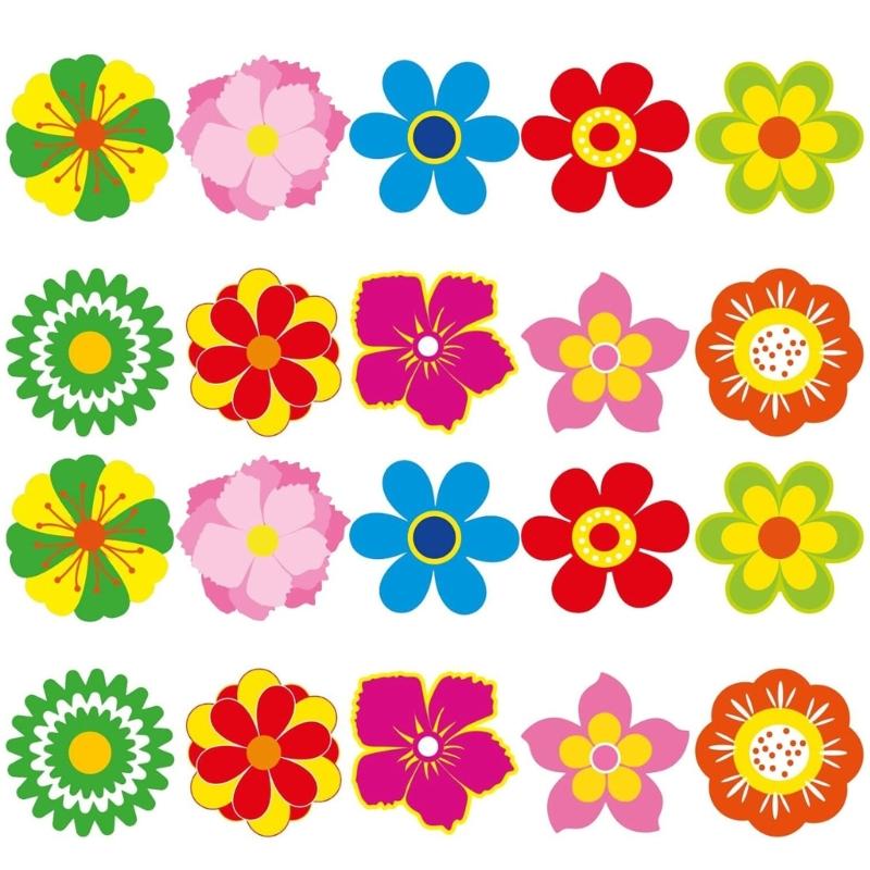 500Pcs Flower Sticker Glittering Seal Sticker Adhesive Wrapping Label for Scrapbooking Packaging Kids Rewarding Sticker