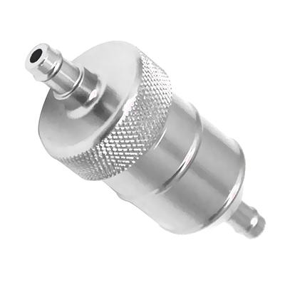 8 mm 5/16 Zoll Aluminium-Inline-Kraftstoff-Benzin-Dieselfilter Universal Silber