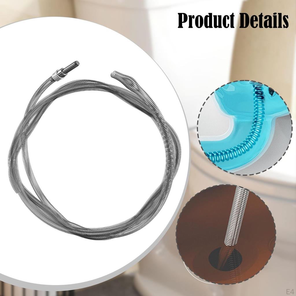 Cable Drain Unblocker, Practical Cleaning Spring, Flexible Steel for Bathtubs, Bathrooms And