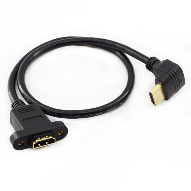 

0.5m Elbow HDMI Male to Female HDTV Video Transmission Extension Cable with Screw Hole As Shown A