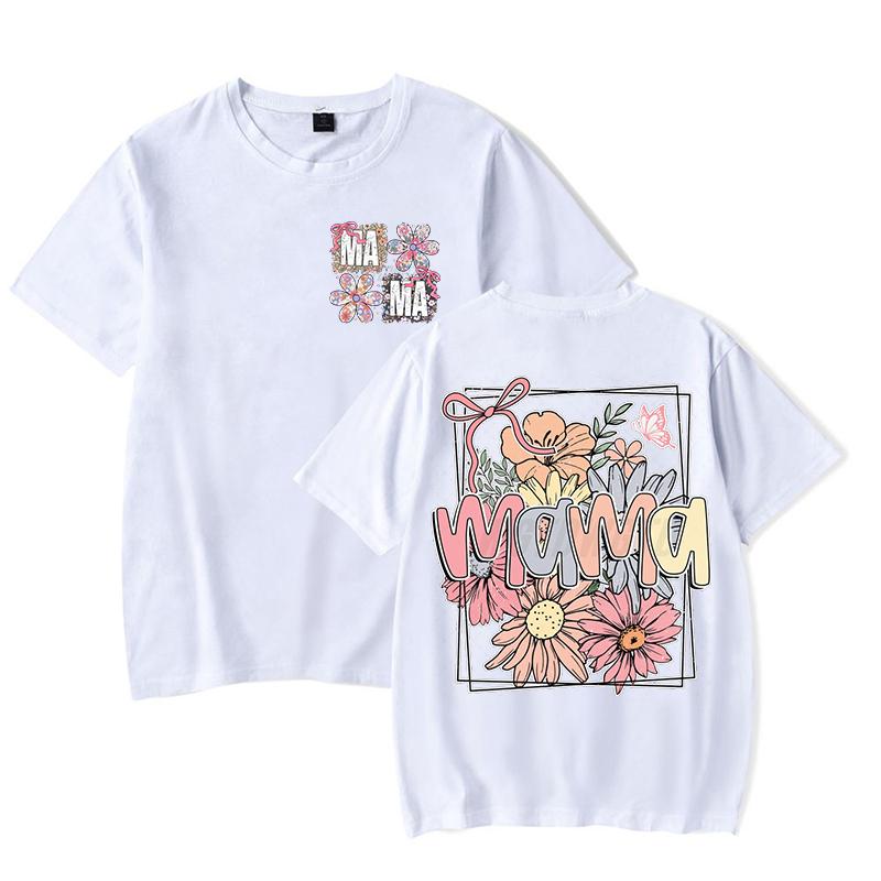

Бохо Винтаж Цветок Мама Дизайн Футболки Забавный Подарок для Мамы Модная Женская Одежда Круглый Вырез День Матери Модные Топы Одежда S