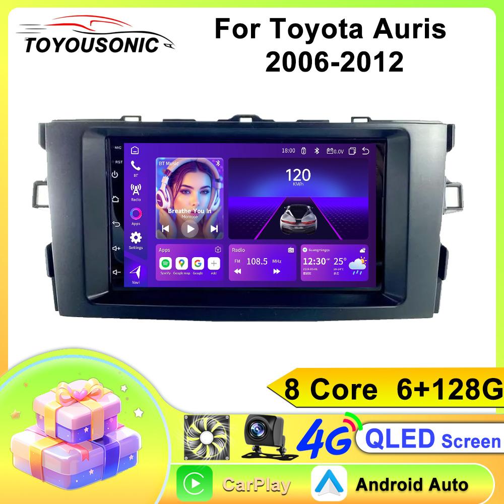 Toyousonic Car Video Player for Toyota Auris 2006-2012 GPS Navigation Built-in Dsp Carplay Autoradio Android Head Unit