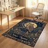 Night Owl Art Theme Soft Crystal Velvet Rug Custom Name & Text Print Non Slip Floor Rug for Bedroom Living Room