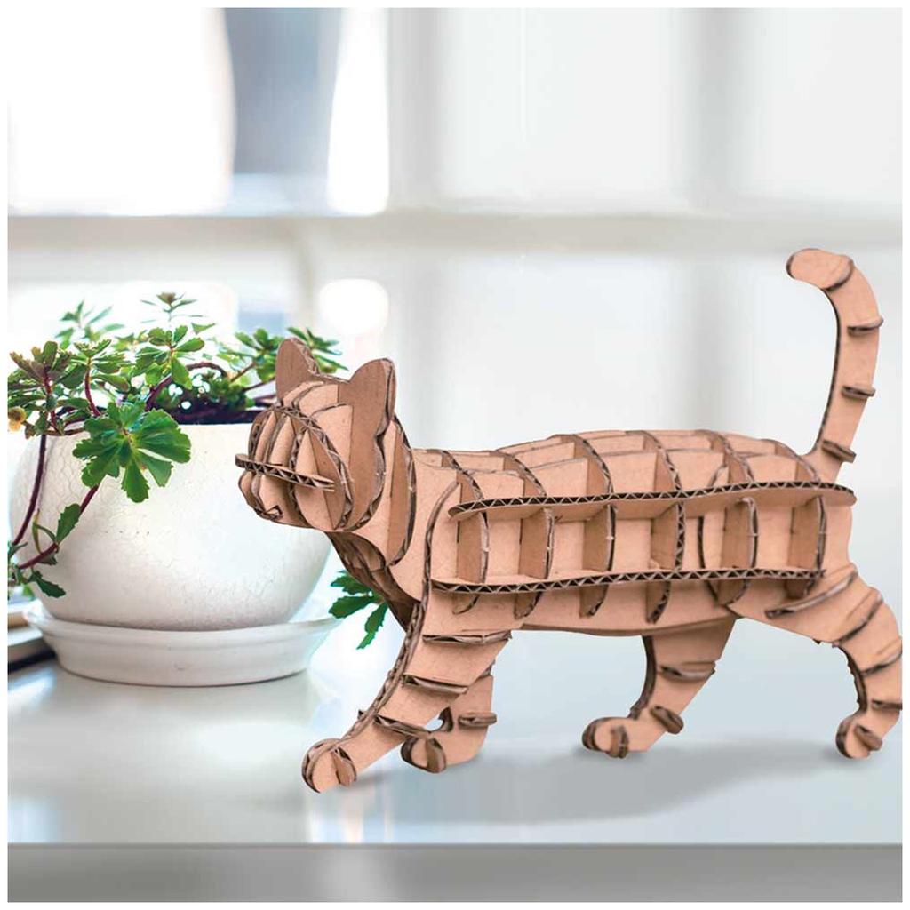 Les Trésors De Lily [Q4561] - 3D Cardboard Figurine 'Cat' - Boards 16. 5x17. 5cm