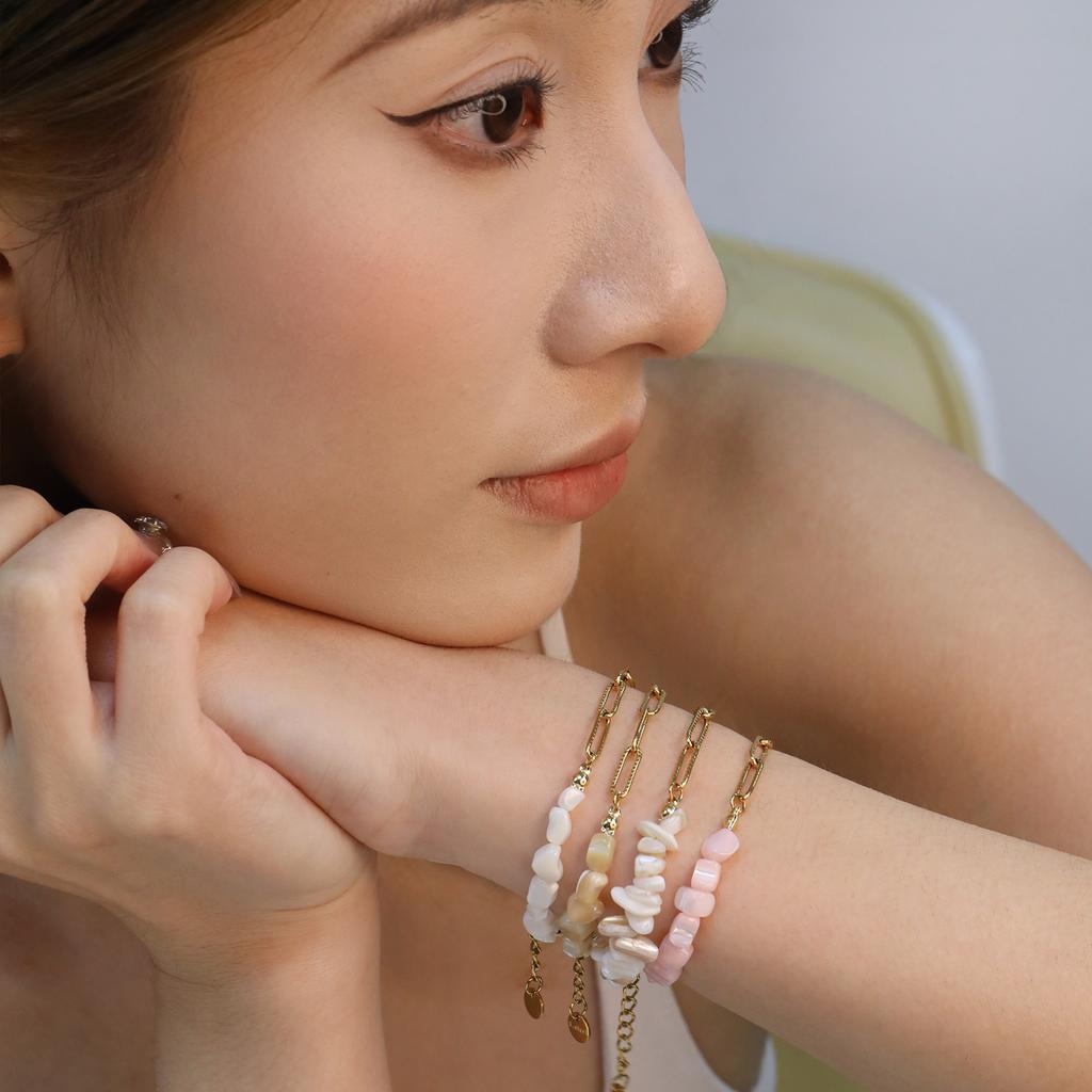 Summer Fashion Sweet and Cute Bracelet, Seaside Bohemian Style Jewelry for Women Daily Wear, Stainless Steel Exquisite Bracelet