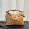 Genuine Leather Pillow Shape Crossbody Bag Women Soft Structured Shoulder In Black Caramel Brown Elephant Gray