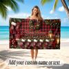 Christmas Theme Quick Dry Beach Towel Custom Name Text Print Large Sand Resistant Towel Beach Vacation