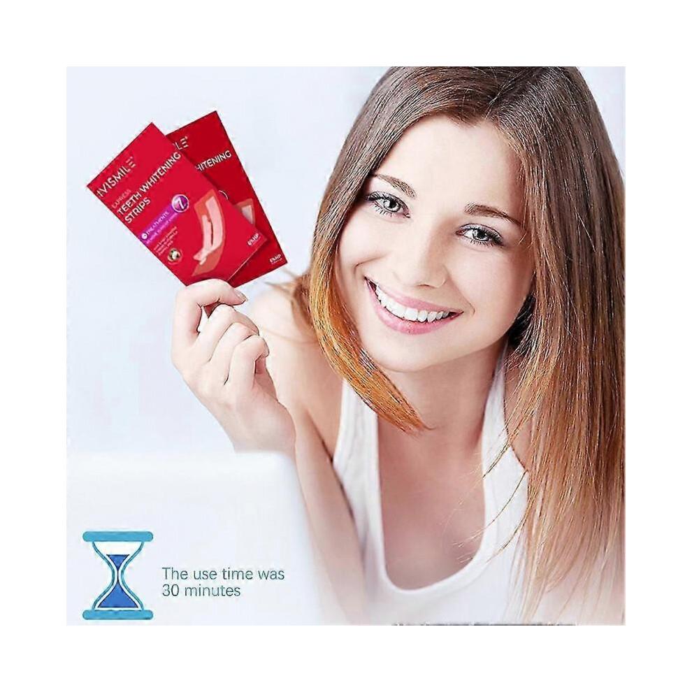 6% Hydrogen Peroxide Teeth Whitening Strips for a Brighter Smile, Ideal for Dating