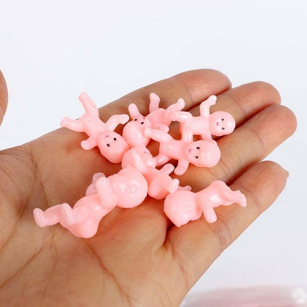 10pcs Tiny Baby Figurines for Baby Shower Plastic Miniature Figurines of Babies for Girl Boy or Twin Baby Shower