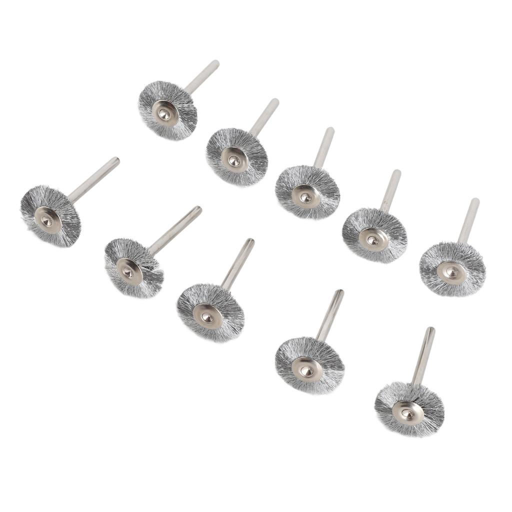 10Pcs 22mm Mini Stainless Steel Wire Brush Polishing Wheel for Grinder Rotary Tool