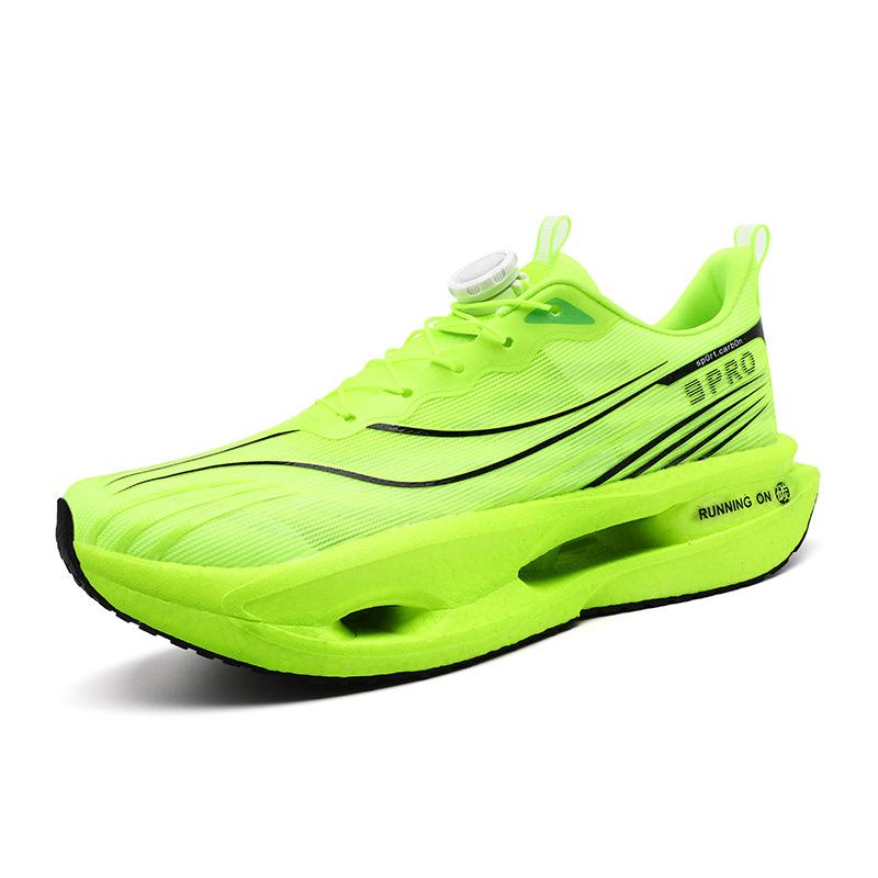 Men's and Women's 9pro Running Shoes Men's Rotating Buckle Summer Single Mesh Breathable Junior High School Students Carbon Plate Shock-absorbing 