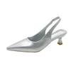 Fashion Fashion Female Shoes 2025 New Women's Pumps Solid Color Simple Mid Heel Shoes Sexy Pointed Toe Slingback Elegant Dress Shoes