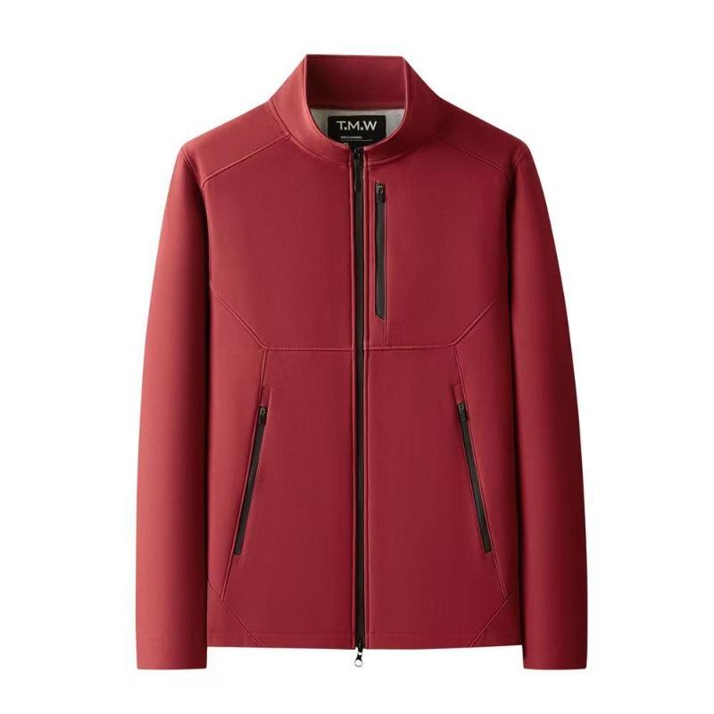

New Autumn and Winter Quality Stand-up Collar Soft Shell Jacket Solid Color Simple High-quality Fabric Two Open Flat Replacement S