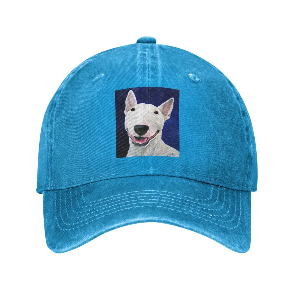 Bull Terrier Unconditional Denim Fabric Cap Casual Baseball Caps Adjustable Hat Summer Unisex Baseball Hats