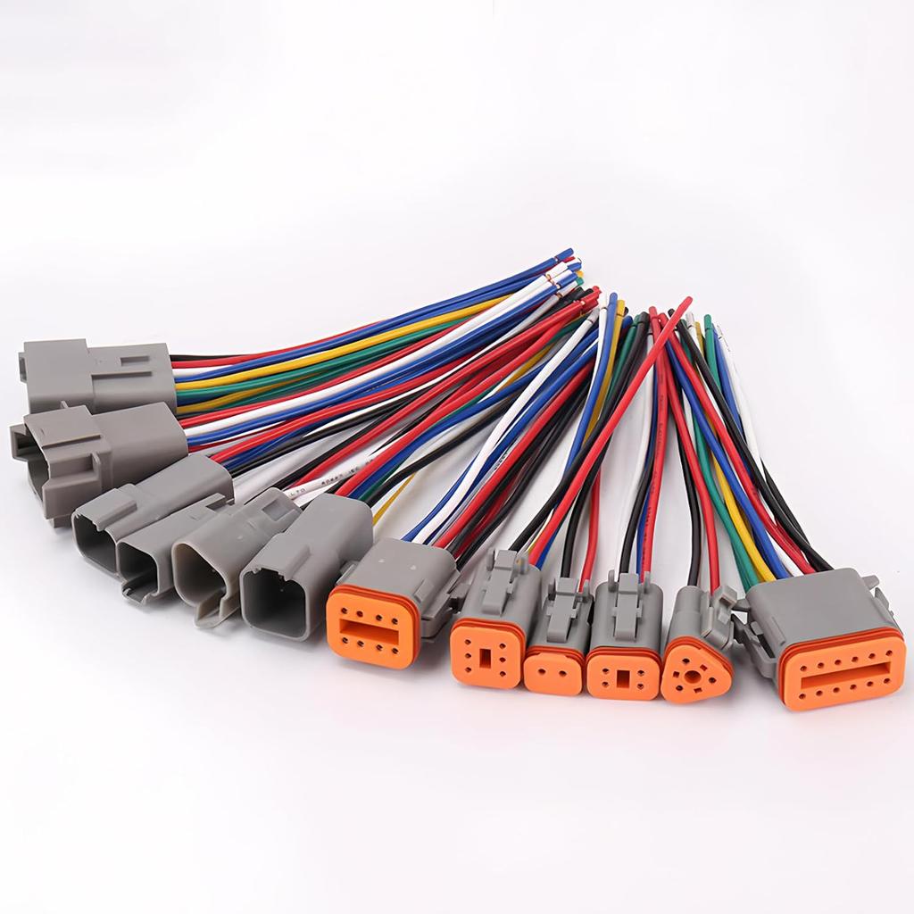 Deutsch DT 6 Pin Connector, 6 Way DT Automotive Waterproof Electrical Connector Male Female Plug Wiring Harness with 16AWG Cable Wire,for