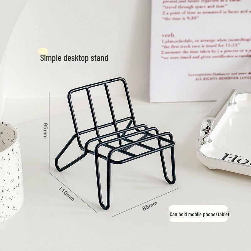 Creative Metal Iron Small Chair Phone Holder – Cute, Portable Desktop Ornament & Stand for Lazy Person