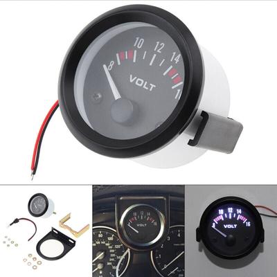 8-16V Voltage Gauge For Car Interior Parts Easy Installation Power 52mm 12V DC Voltmeter For Cars White