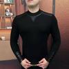 Herren Kapuzenpullover Winter mit Fleece gefüttert, Europäischer Stil: Halbhoher Kragen, Leichter Luxus, Figurbetont, Modisch, Warme Gespleißte Basisschicht