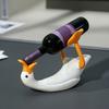 Suporte para Garrafa de Vinho Ganso, Porta-Garrafas Branco em Forma de Pato Impresso em 3D para Garrafas Standard, Decoração Engraçada para Cozinha e Bar, Presente Único para Amantes de Vinho